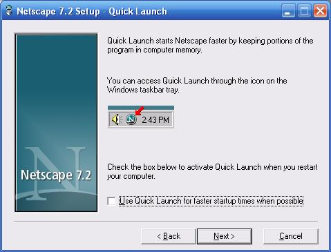 Uncheck the Quicklaunch Option